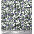 thumbnail image 1 of Soimoi Poly Georgette Fabric Leaves & Floral Block Print Fabric by The Yard 42 Inch Wide, 1 of 3