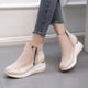 thumbnail image 4 of Amzcrzy Zapatos de mujer,Zapatos de mujer,Zapatillas de mujer, Botas retro de color liso con suela gruesa y tacón alto, punta redonda y estilo casual para mujer. Sandalias Mujer Zapatillas De Casa, 4 of 5