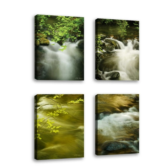 Set of 4 - Soothing Waters VIII - Contemporary Fine Art Giclee on Canvas Gallery Wrap - wall décor - Art painting - 13 x 18 Inch - Ready to Hang