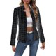 thumbnail image 2 of Ailaofu Womens Business Coat Open Front Blazer Long Sleeve Notch Stand Collar Work Office Dressy Jacket, 2 of 7