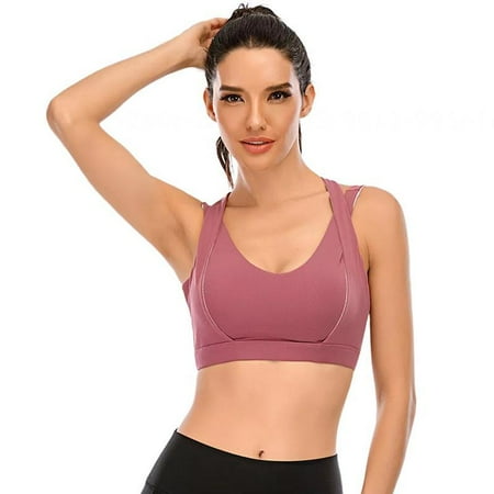

SUANMAY Women s New Yoga Bra Cross Mild Shockproof Running Soft Fitness Sports Underwear Purple 1PCS