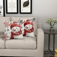 thumbnail image 7 of Winter Snowman Snowflake Pillow Covers 18x18 Inch Red Christmas Throw Pillow Covers Set of 2 Xmas Winter Holiday Pillowcases Cushion Covers for Couch Home Decor, 7 of 7