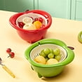 thumbnail image 6 of Fruit Washer & Vegetable Strainer, 9.5X11.2X4.4inch Double Layer Large Capacity Drain Basket, Colander Set for Washing Berries Lettuce Pasta, Rinsing Filter Bowl, Colander Combo for Home Kitchen Use, 6 of 7