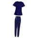 thumbnail image 5 of Enfermería Scrubs Uniforme Elástico Manga Corta Suave Cordón Pantalón Jogger Traje para Jinwen Pantalones superiores, 5 of 8