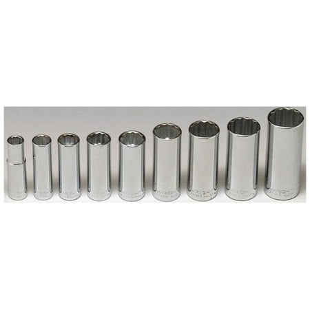 UPC: 0076799003003 | Wright Tool 3/8 In. Dr. 8 Pc. 12 Pt. Deep Socket Set 3/8 In. To 7/8 In.