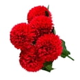 thumbnail image 3 of stanreset 5 Têtes Artificielle Bouquet de Fleurs Mariage Fête Décor Soie avec des Feuilles Rouges 1Set, 3 of 6