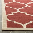 thumbnail image 6 of Safavieh Courtyard Alyssa Geometric Indoor/Outdoor Area Rug, Red/Bone, 5'3" x 5'3" Round, 6 of 13