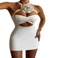 thumbnail image 2 of AMERTEER Femmes Y2k Été Bodycon Parti Club Robe Couleur Unie Découpe Fleur Sans Manches Robe Streetwear, 2 of 4