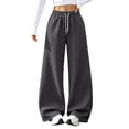 thumbnail image 3 of VV AVEORS Barrel Sweatpants Women Wide Leg Fleece Pants Baggy Sweat Pants High Waist Lounge Pants Active Joggers Workout Gym Dark Gray S, 3 of 9