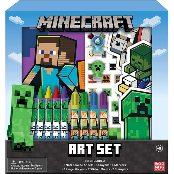 Minecraft Kids Coloring Art Set | Stickers & Stampers