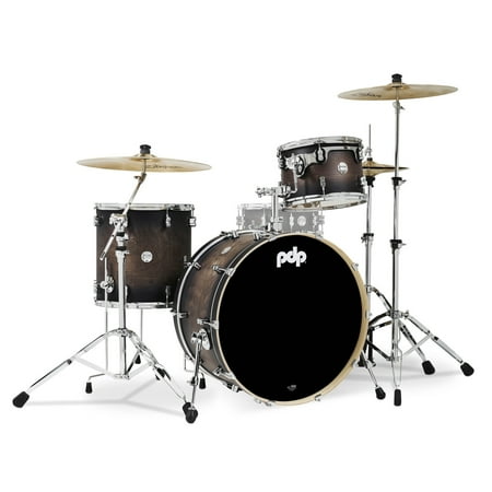 PDP PDCM24RKSCB Concept Maple Drum Set, Charcoal Burst - 3 Piece