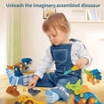 thumbnail image 4 of 4pcs/set Diy Dinosaur Assembly Toy Disassembly Dinosaur Figures Model Kit Educational Construction Play Set For Kids, 4 of 5