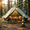 Green, variant on LuckyNote 4 Season Bell Tent 9.8 FT, Green Waterproof Glamping Yurt Tent with Stove Jack, Fits 4 People Family Camping, Green