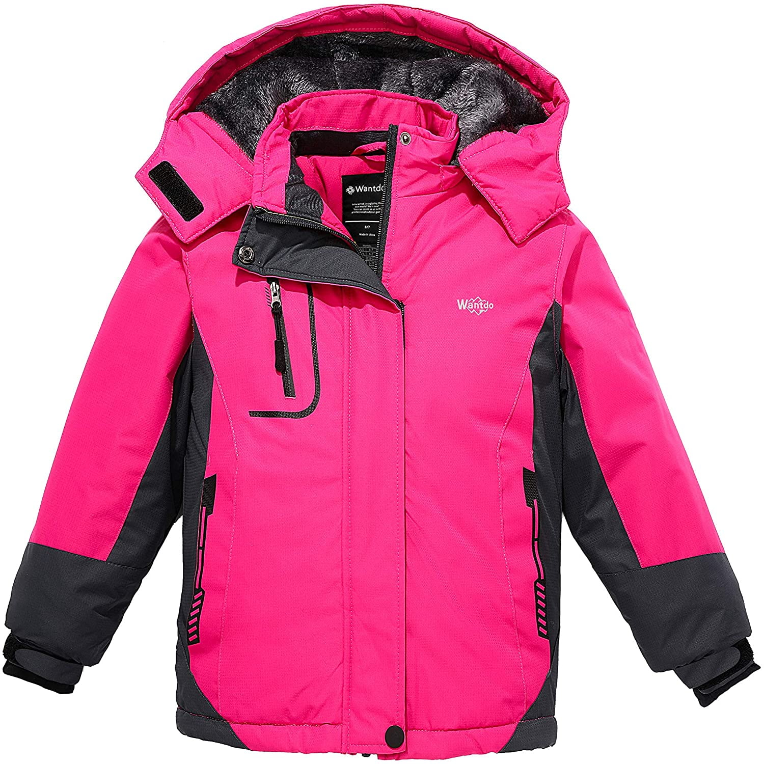 Wantdo Girl's Waterproof Ski Jacket Insulated Snowboarding Jackets Water Resistant Winter Snow Coat