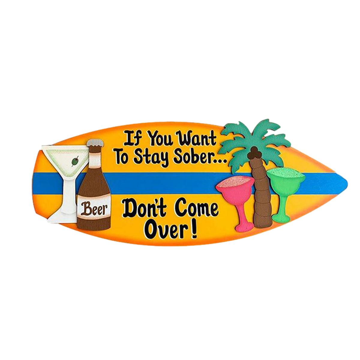 Surfboard Wooden Sign Wall Hanging Bar Decoration Beach Theme