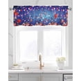 thumbnail image 2 of Independence Day Linen Curtain Valance for Bedroom/Bathroom/Kitchen/Office/Living/Dining Room Windows,4th of July Red Blue Stripes Stars Rod Pocket Topper Drapes Decorative Cafe Drapery Panel 54x18, 2 of 6