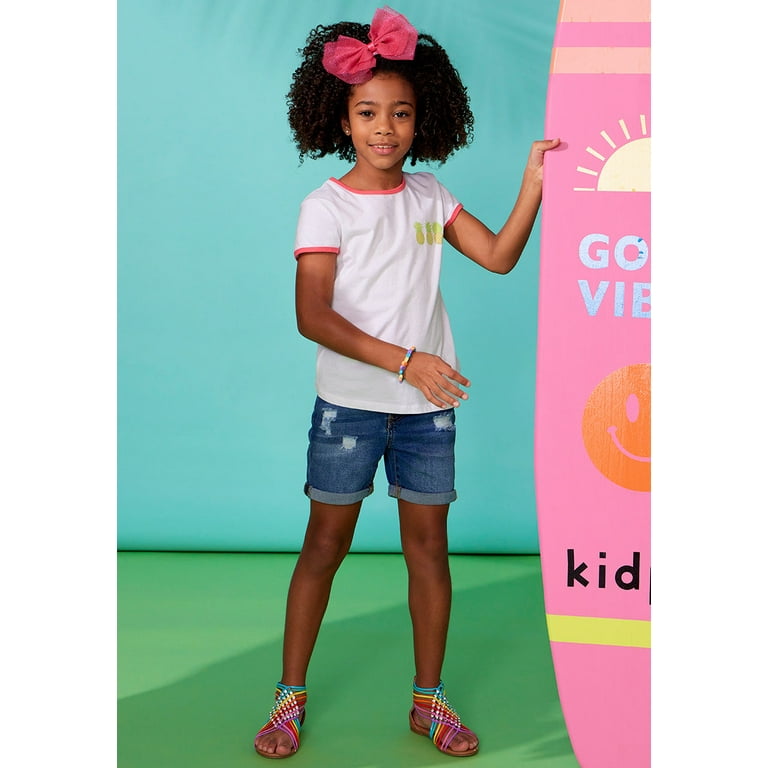 KIDPIK Girls 5 Pocket Denim Cuffed Midi Shorts Size 2 16