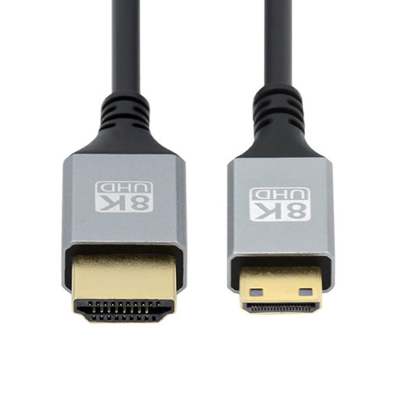 FVH Mini HDMI 2.1 Ultra Thin HDTV Cable 8K 4K Hyper Super Flexible Slim Cord Type-A to Type-C for Camera HDTV