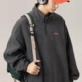 thumbnail image 4 of Maoxin Men's Jacket Men's Vintage Warm Solid Color Half Zipper Pocket Long Sleeved Casual Jacket Gray M, 4 of 5