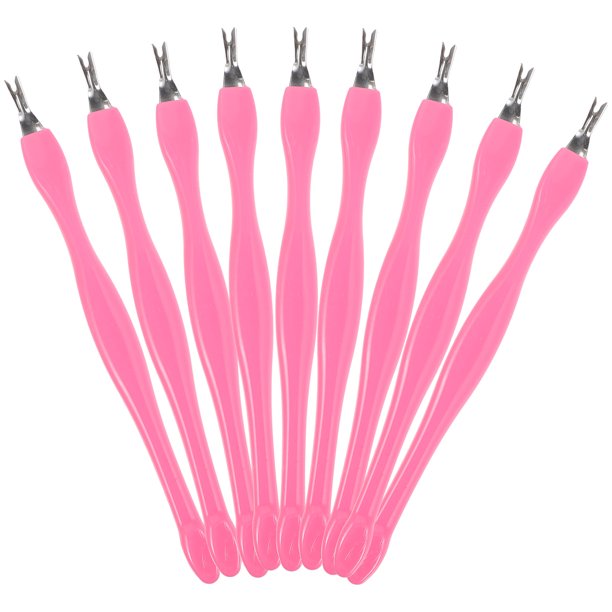 10 piezas de herramientas para manicura y pedicura, recortador de cutículas, removedor de callos y piel muerta (rosa)