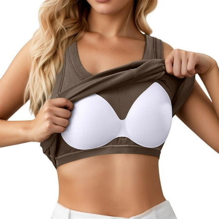 LARUYEKO Shelf Bra Camisoles Adjustable Spaghetti Strap Tank Tops Basic Layer Top Women Long Length Woman Top Top with Padded Bra Crop Tops for Women Lace 3x Tops for Women plus Size Bra plus Size