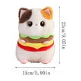 thumbnail image 2 of Racifhz Cute Burger Cat Plush, 9" Soft Stuffed Animal Pillow Decorative Plushie for Home Decor Gifting and Comforting Companion for Users, Fun Christmas and Birthday Gifts, 1Pack C, 2 of 5