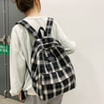 thumbnail image 4 of Mochilas Estéticas Mochila para Estudiantes A Cuadros Vintage (negro), 4 of 9