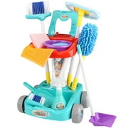 SainSpeed 1pcs Plastic Cleaning Tools Kids Playset Cleaning Cart Set