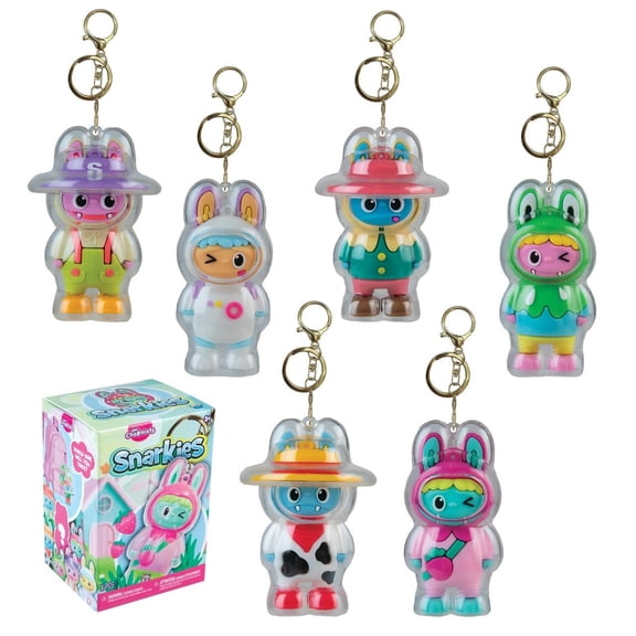 ORB Cuties Keychain Charms Assorted Blind Box 3 Pack - 3 Individual Bubble Keychain Toys - Collectible Themed Animal Figure Charms for Backpacks, Keys, Wristlets, Handbags and More