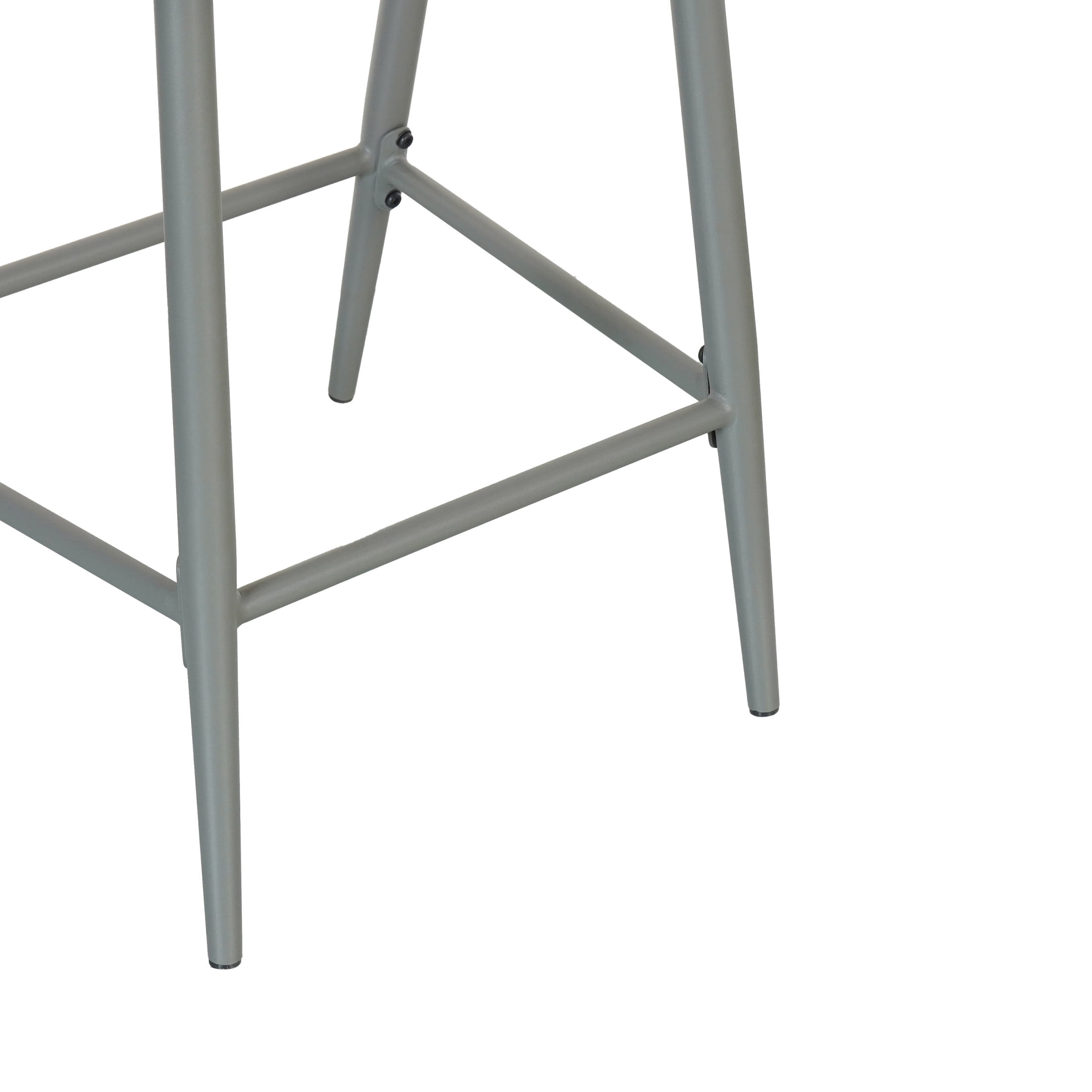 Amara Modern Outdoor Patio Barstools, Iron Frame, Scallop-Shaped Backrest, Matte Grey, Set of 4