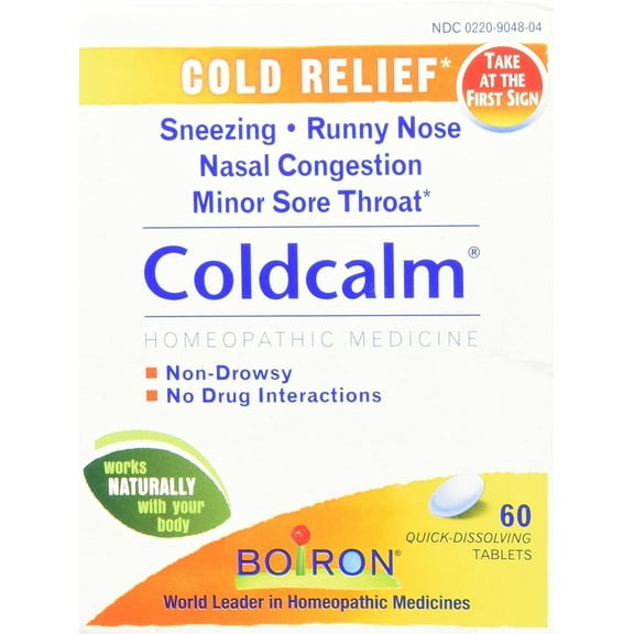 Boiron Coldcalm Non-Drowsy Homeopathic Medication Congestion 60 ct, 2-Pack
