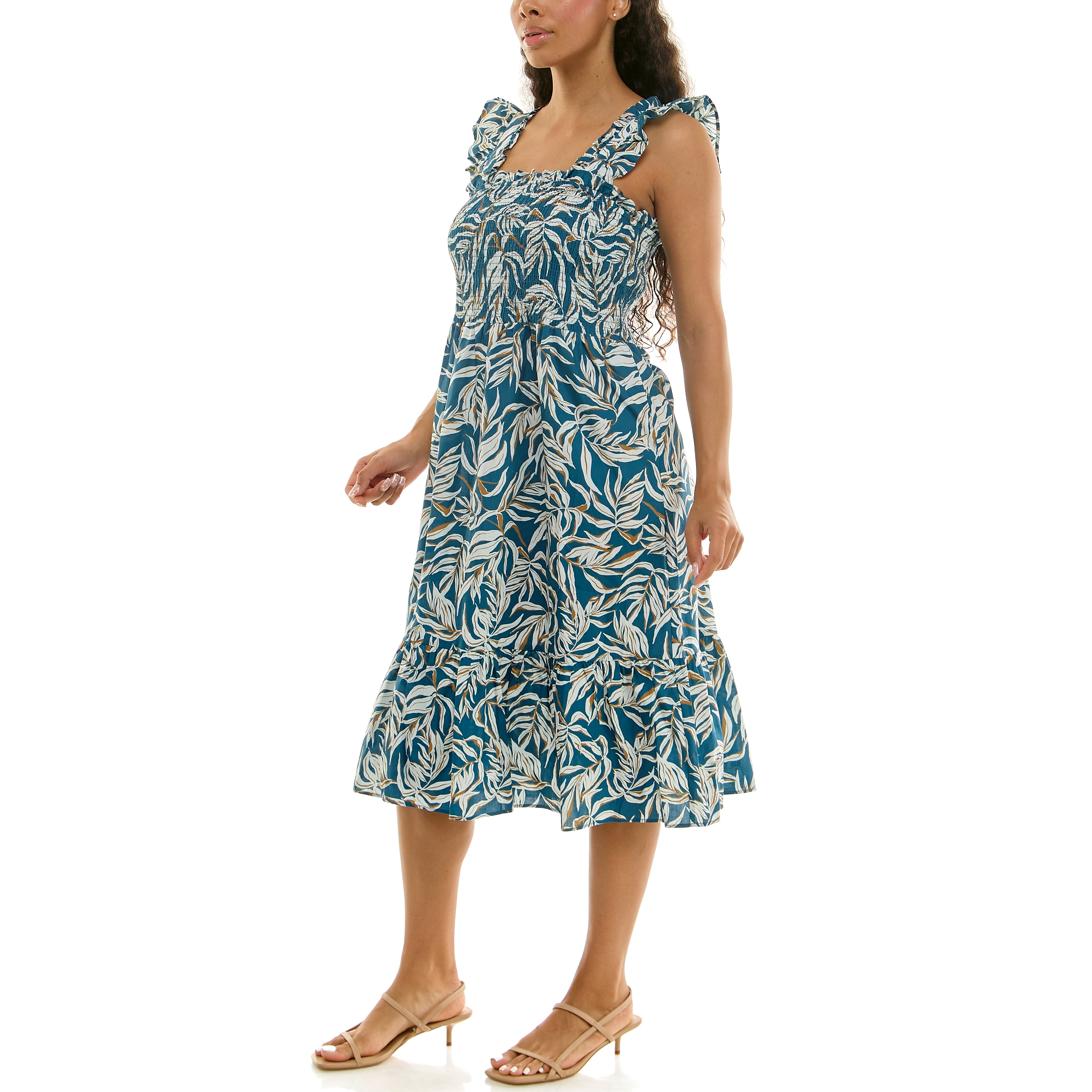 Nanette Lepore Women's Smocked Flutter Sleeve Midi Dress, Sizes XS-XXXL