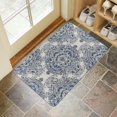 thumbnail image 4 of Bohemian Vintage Blue Flowers Door Mat Welcome Door Mat for Front Door, Home Entrance, Yard, Floor, Patio, Non Slip Spring Summer Welcome Mat Indoor Outdoor Doormat 0"*", 4 of 6