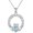3-March, variant on Claddagh Necklace with Simulated Birthstone 925 Sterling Silver Irish Hands Holding Crown Celtic Knot Love Heart Pendant Jewelry for Women