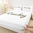 thumbnail image 5 of jejeloiu Jungle Cheetah Pattern Twin Sheet Sets,Lucky Letter Print Bedding For Men Women 3-Piece, 5 of 7