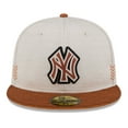 thumbnail image 2 of Men's New Era Stone/Brown New York Yankees 2024 Clubhouse 59FIFTY Fitted Hat, 2 of 6
