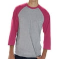 thumbnail image 2 of LA T Adult Vintage Baseball T-Shirt - Heather/ Hot pink - 2XL, 2 of 2