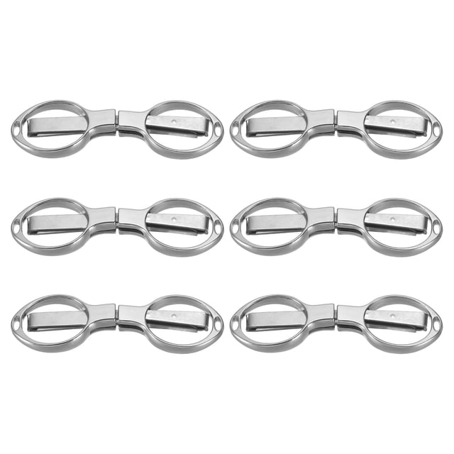 Tijeras Plegables Uxcell Tijeras Mini Portátiles para Viajes en Paquete de 6 con Forma de Gafas para Manualidades de Pesca al Aire Libre, Color Plateado