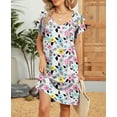 thumbnail image 5 of Alsol Lamesa Women's Summer Beach Vintage Floral Print Boho Dress Short Sleeve Midi Dress Sundress, 5 of 6