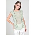 thumbnail image 1 of Blusa de chifon con olanes Roman Fashion /Juvenil, 2669 (Pistache) verde claro CH, 1 of 5