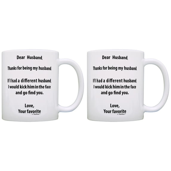 ThisWear Husband Gift Ideas If I Had a Different Husband I'd Kick Him in Face Perfect Gifts for Husband Gift Set 11 ounce 2 Pack Coffee Mugs