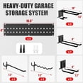 thumbnail image 2 of Garage Tool Organizer Wall Mount 48 inches with 10 Adjustable Heavy-Duty Hooks, Garage Organization, Garden Tool Storage Rack, Yard, and Shed, Holds Up to 400 lbs, 2 of 6