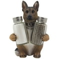 thumbnail image 1 of Sitting German Shepherd Glass Salt & Pepper Shaker Set with Decorative Dog Figurine Display Stand Holder Kitchen Table Decoration by Home 'n Gifts, 1 of 4