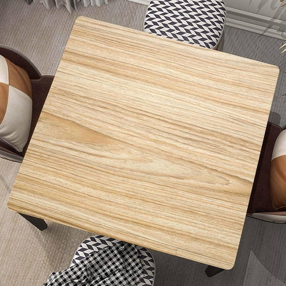 Square Fitted Card Tablecloth Wood Grain Table Cloth Cover with Elastic Edge Wheat Wooden Tablecloths Waterproof Cloths for Indoor Outdoor Decoration, Fit for 36"x36" Tables, Style-11