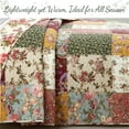thumbnail image 6 of Country Vintage Farmhouse Multicolor Floral Paisley Patchwork Cotton Queen 3 Piece Quilt Bedding Set, 6 of 7