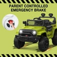 thumbnail image 6 of Sakiyr 12V Ride on Truck, Kids Electric Vehicles with Remote Control, Spring Suspension, LED Lights, Bluetooth, 2 Speeds - Green, 6 of 8