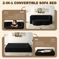 thumbnail image 4 of Corduroy Floor Sofa, Twin Size Sleeper Sofa Bed with 2 Pillows, Convertible Folding Mattress for Living Room, Guest Bed, No Assembly Required, Black, 4 of 8