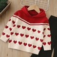 thumbnail image 6 of LckLvx Girl Boy Knit Sweater Hooded Long Sleeve Cable Pullover Trendy Cute Heart Winter Sweaters Tops, 6 of 8