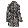 thumbnail image 2 of Retro Indian Paisley Pattern Women Bathrobe One Size Univeral Fits, Indian Bohemian Floral Fashion Lightweight Plush Fleece Long Robe For Women, 2 of 3