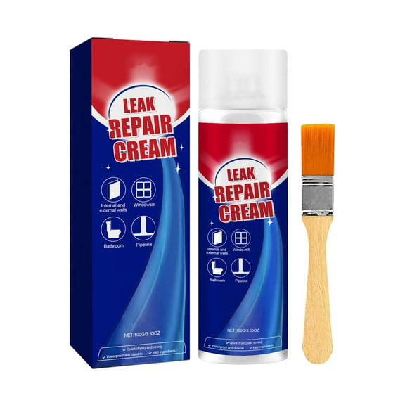 Leak Repair Cream Waterproof Sealant Spray for Bathroom, Windows, Pipes Easy Application with Brush Included